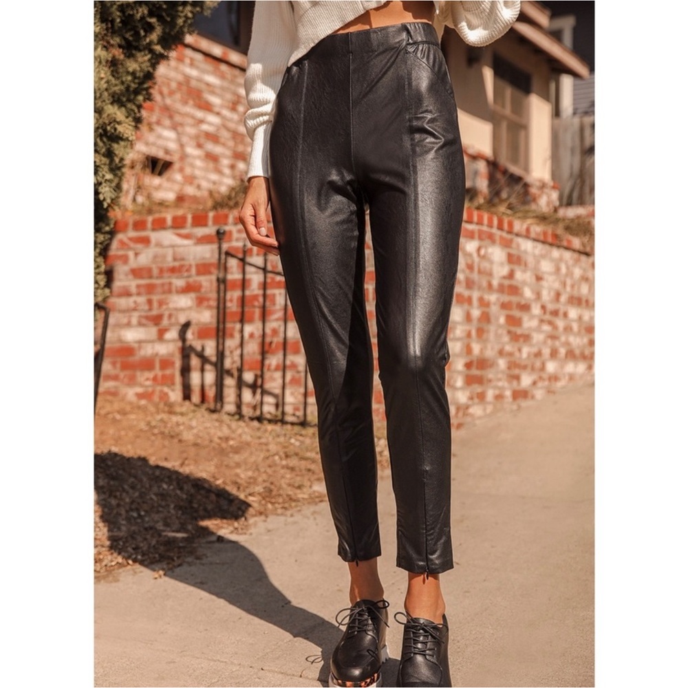 Lulu’s Black Faux Leather Pant Size Medium M - Picture 2 of 8